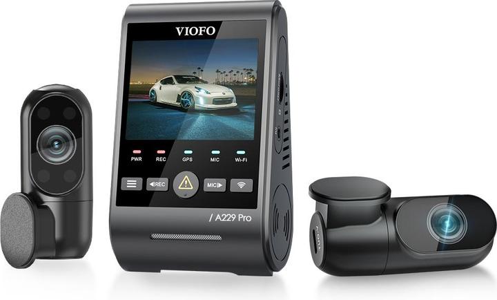 Image du produit Viofo A229 Pro 3CH (Écran intégré, WiFi, Vision nocturne, Récepteur GPS, Accéléromètre, Microphone intégré, 4K)