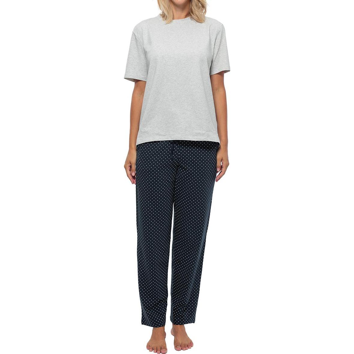 Thumbnail - Schiesser, Damen, Pyjama, Organic Cotton Schlafanzug, Blau, (36)