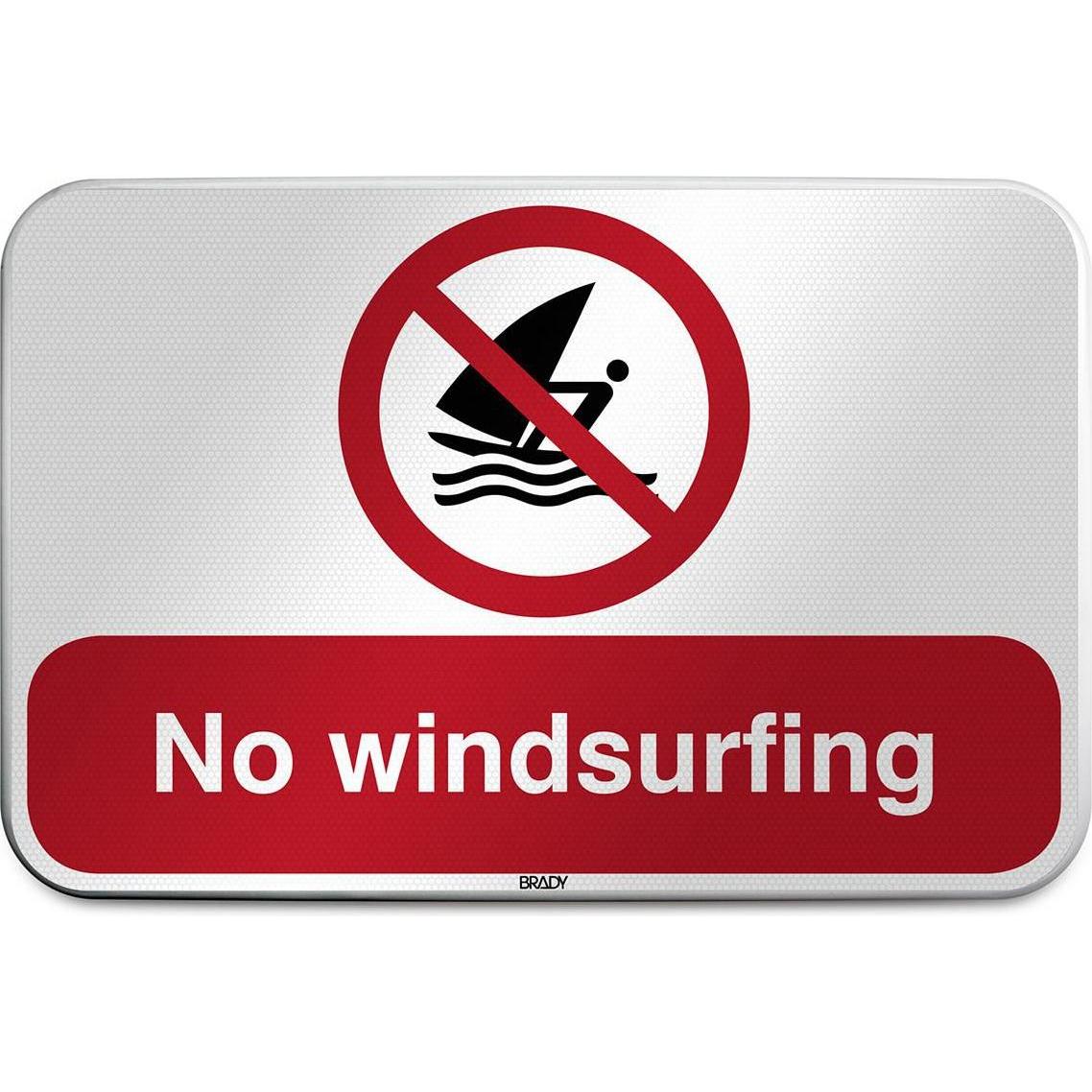Brady, Sicherheitskennzeichnung, P/P054/DE337/RFLBD-400X600-1, ISO Sicherheitsschild - Windsurfen verboten, Aluminium la...
