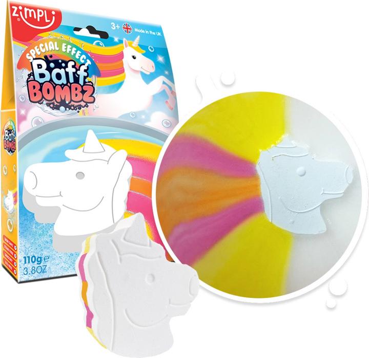 Actual product image Zimpli Kids Zimpli Large Unicorn Colour Baff Bombz - Kids Bath Bomb Toy
