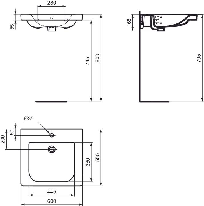 Image du produit Ideal Standard Praustuvas Connect Freedom, 600x550 (555 mm, 600 mm)