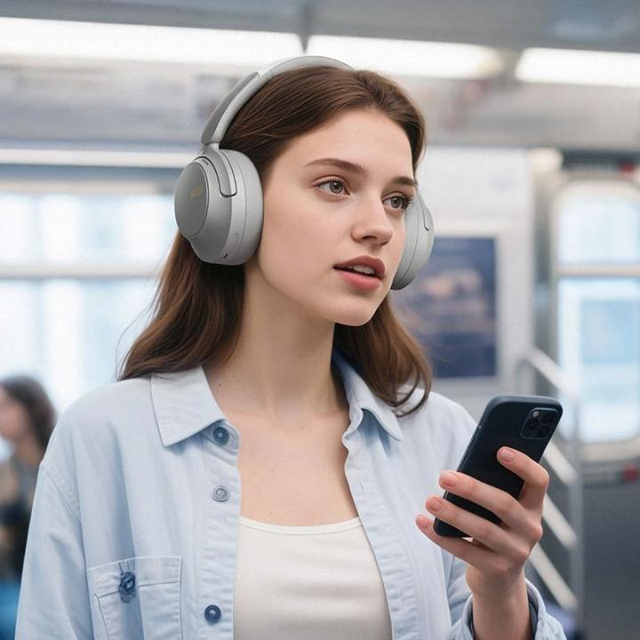 Produktbild QCY H3S Kabellose On-Ear-Kopfhörer mit LDAC und ANC-Geräuschunterdrückung – Grau (Kabelgebunden, Kabellos)