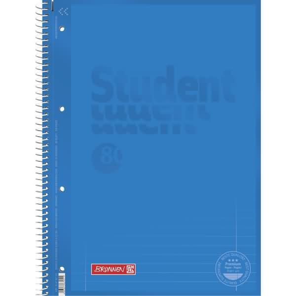 Brunnen, Heft + Block, Collegeblock Student A4 90g/qm 80 Blatt Lineatur 27 azur (A4, Liniert)