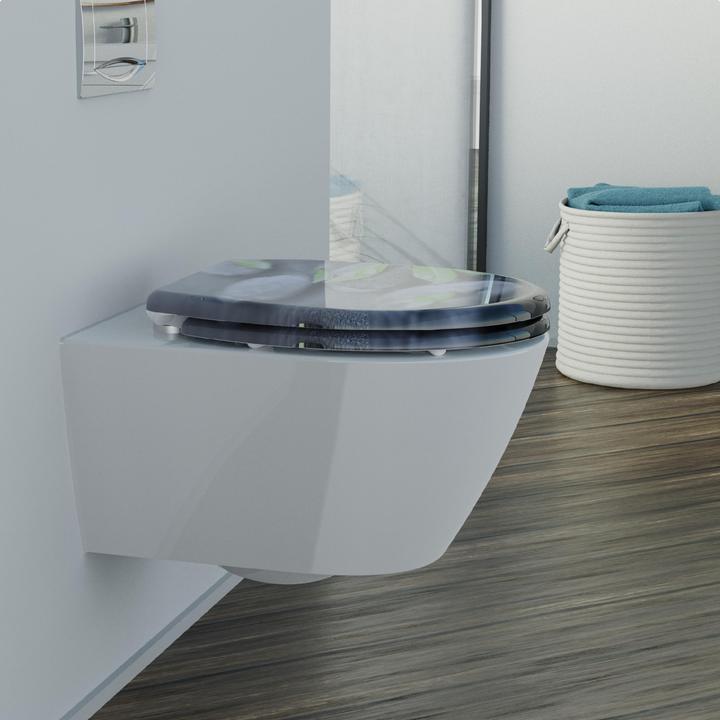 Produktbild Schütte WC Sitz Duroplast WC-Sitz STONE Absenkautomatik Schnellverschluss Quick Release 82374-A Steine