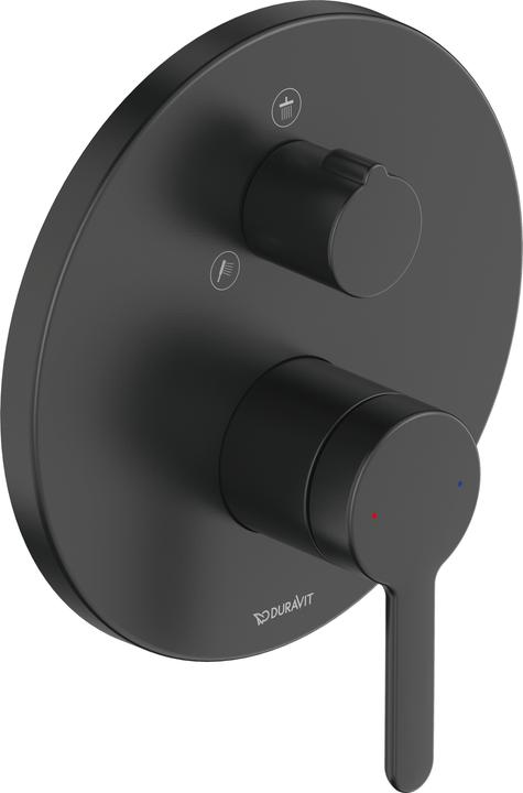 Duravit Eéngreeps douchemengkraan C.1 UP met omstelkraan rond zwart mat