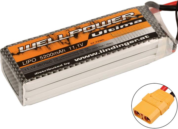 Image du produit Wellpower batterie lipo ultima 5200 mah / 11,1 volt 3s 35/70c ch5/8 xt-90 (11.10 V, 5200 mAh)