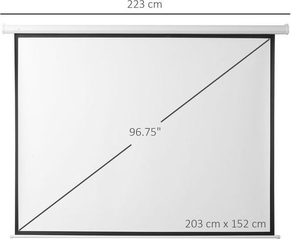 Produktbild Swisshandel24 4:3 Beamer Leinwand Elektrisch 203x152cm mit Fernbedienung, für Heimkino und Präsentation Weiss (96.85", 4:3)