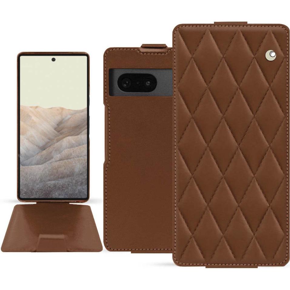 Noreve Lederschutzhülle vertikal (Google Pixel 7), Smartphone Hülle, Braun