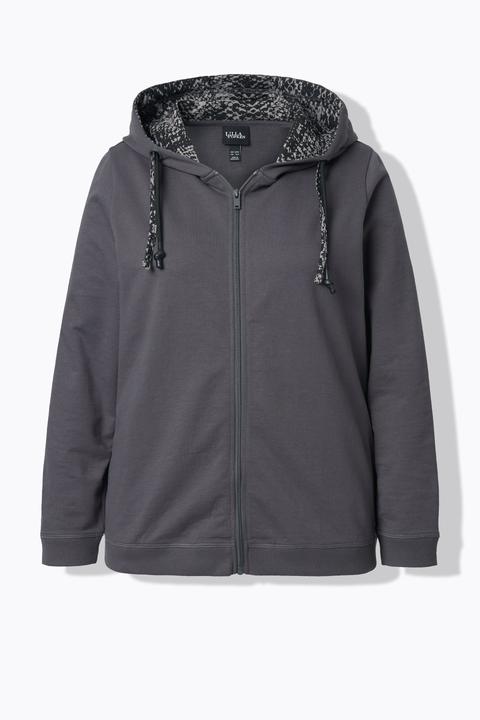 Produktbild Ulla Popken Sweatjacke, Kapuzenfutter mit Schlangenmuster (60)