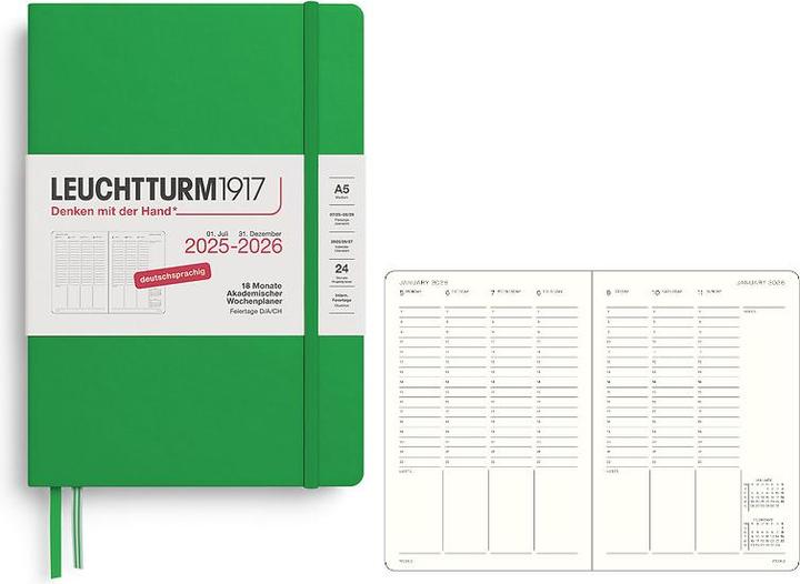 Produktbild Leuchtturm1917 LEUCHTTURM 1W2/S MED.18mon HC S.LEAF (A5)