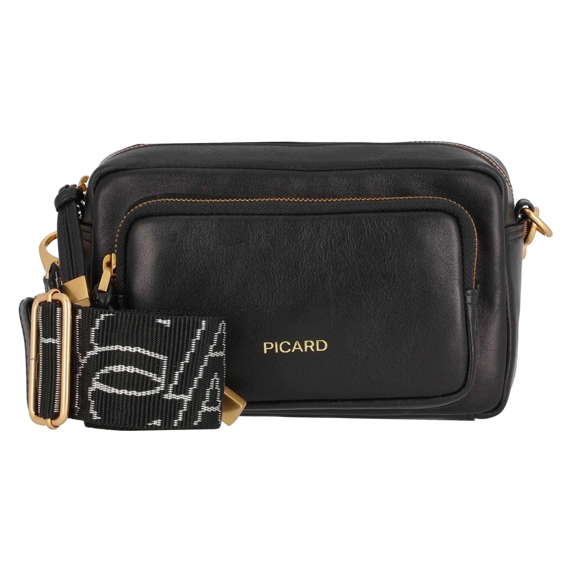 Picard, Damen, Handtasche, Soulmate Umhängetasche Leder 20 Cm, Schwarz