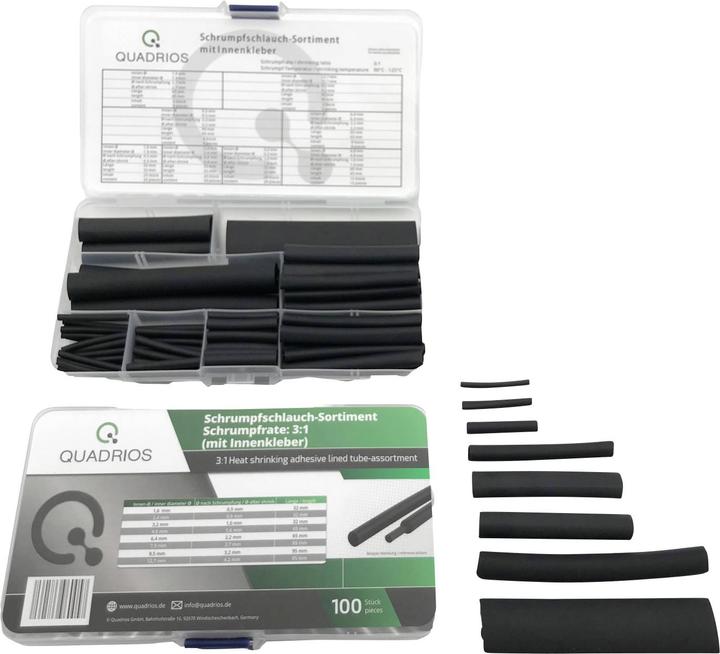 Produktbild Quadrios Schrumpfschlauchsortiment Schrumpfrate:3:1 200 St. (200x)