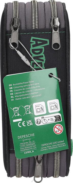 Produktbild Dino World - Adventure World Triple Pencil Case LED PANTHER - Dark Grey