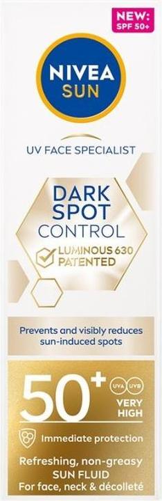 Image du produit NIVEA Sun Dark Spot Control Sun Fluid (Crème solaire, SPF 50, 40 ml, 60 g)