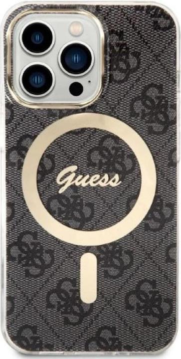Produktbild Guess Zestaw GUBPP13LH4EACSK Case+ Charger iPhone 13 Pro czarny/black hard case 4G Print MagSafe (Apple iPhone 13 Pro)