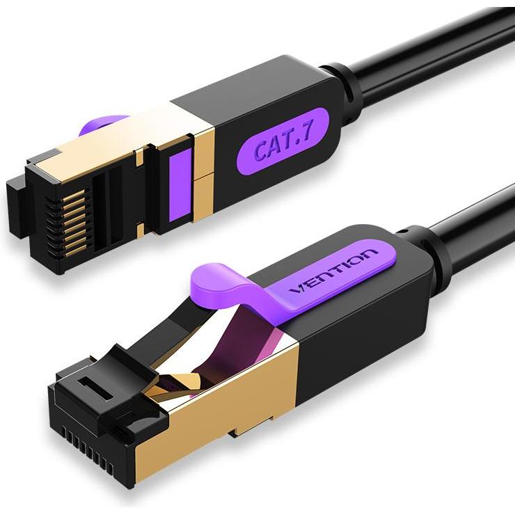 Vention Category 7 SFTP Network Cable ICDBD 0.5m Black (S/FTP, CAT7, 0.50 m), Netzwerkkabel