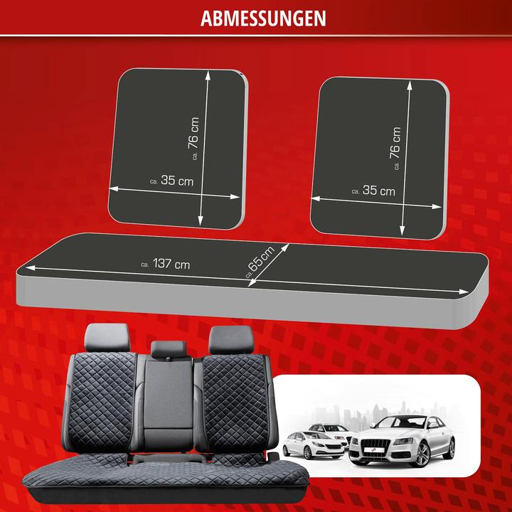 Produktbild Walser PKW-Sitzaufleger Comfortline Luxor inkl. Anti-Rutsch-Beschichtung, Auto-Sitzauflage für 1 Rücksitzba