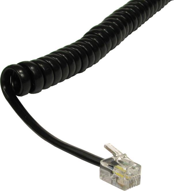 Produktbild Cables Direct CDL 3m Coiled Handset Cord - Black