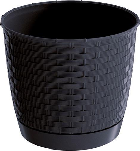 G. Wurm Vaso da fiori in plastica nera (L/H/D) 19x16x19cm 2,80L (19 cm)
