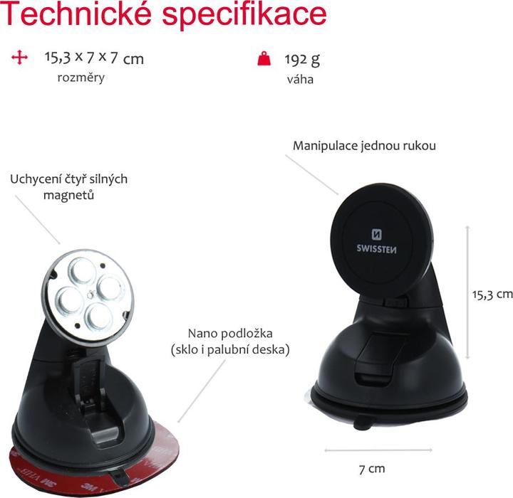 Immagine prodotto Swissten Supporto magnetico per auto S-GRIP M1