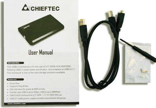Immagine prodotto Chieftec ALU.BOX PER HDD da 2,5" 12,5mm SATA->USB3.0 (2.5")