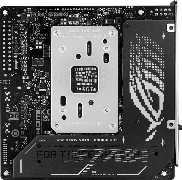 Immagine prodotto ASUS ROG STRIX X870-I GAMING WIFI (mITX, X870, AM5, DDR5) (AM5, AMD X870, Mini-ITX)