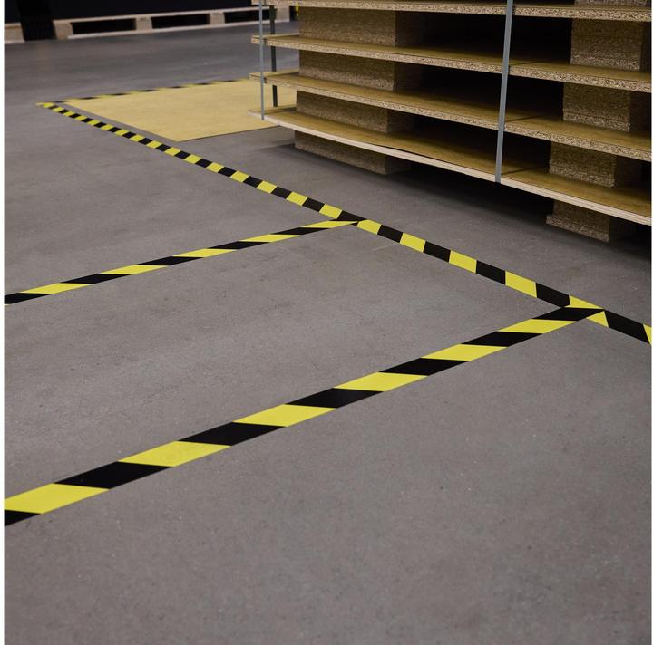 Actual product image Defender EXA-TAPE® BY 50 BULK - Premium fabric adhesive tape BULK | black/yellow | glossy | 50 mm x 50 m (50 mm)