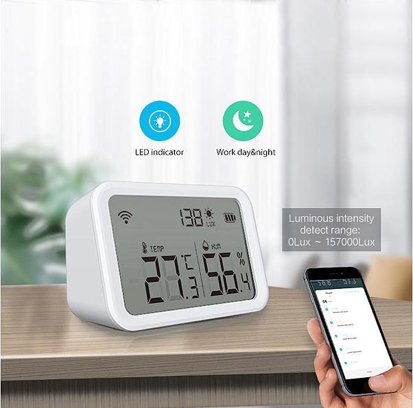 Actual product image Luminea 3in1 WLAN sensor for temperature