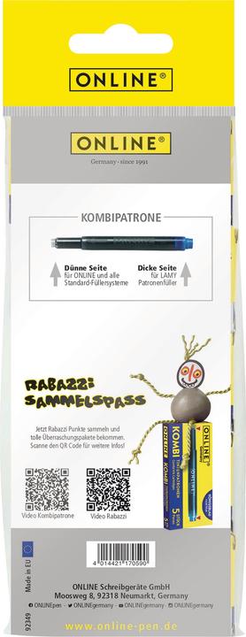 Actual product image Online Maxipack Combi Cartridge 17059 (Blue, 8 pcs.)