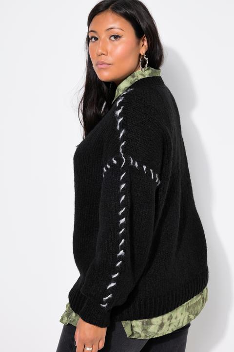 Produktbild Studio Untold Pullover, oversized, Colornähte, Langarm (56)