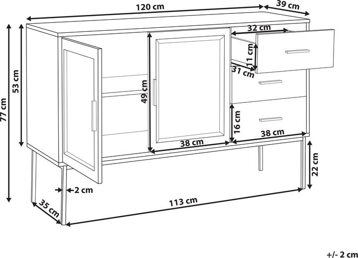Actual product image Beliani Pasco (120 x 39 x 77 cm)