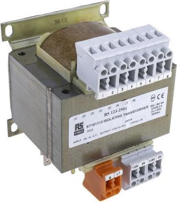 Actual product image RS PRO Universal Transformer 250VA 2x115V