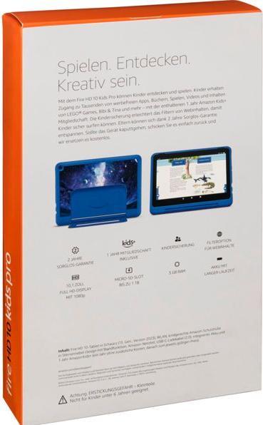 Image du produit Amazon Fire HD 10 Kids Pro (WLAN uniquement, 10.10", 3 Go, Bleu)
