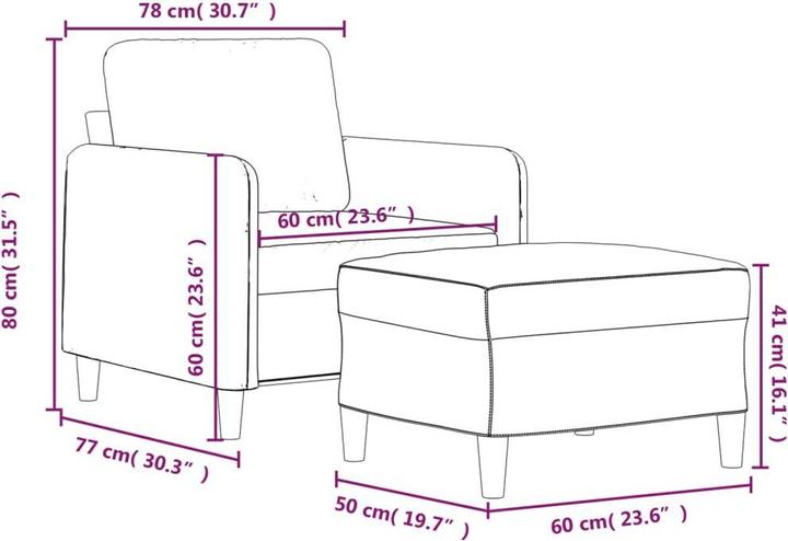 Produktbild vidaXL Sessel mit Hocker Relaxsessel Fernsehsessel Polstersessel Gelb Samt