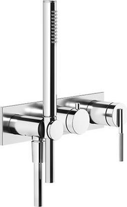 Actual product image Gessi Ingranaggio ready-mounted single lever mixer shower/tub, square plate for concealed body, 6354