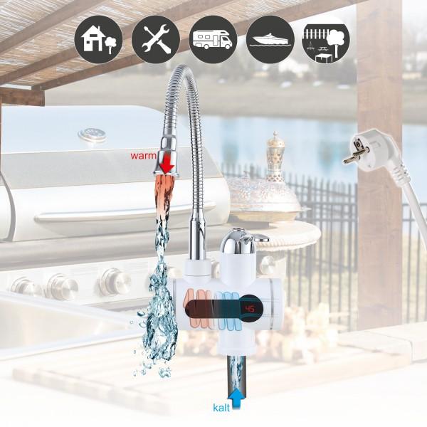 Image du produit IHP MAUK Wasserhahn, flexibelr m. Durchlauferhitzer u. LED Temperaturanzeige