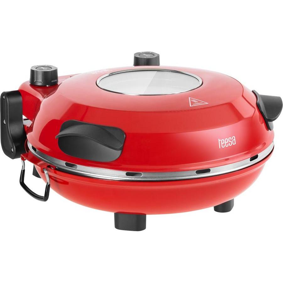 Teesa Pizzabackofen SUPREME 1200 W 32 cm Fenster herausnehmbarer Stein Zweigruppensteuerung, Tee Zubehör