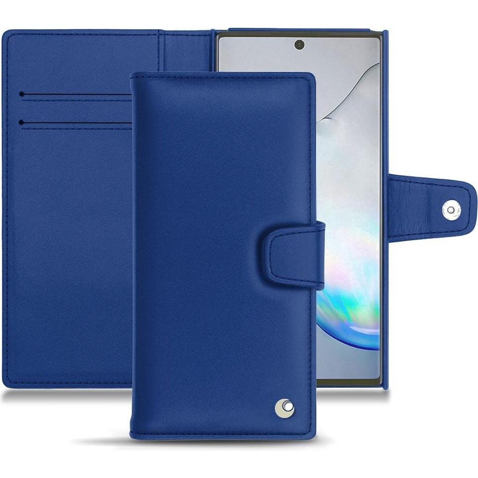 Noreve Lederschutzhülle Wallet (Samsung Galaxy Note 10+), Smartphone Hülle, Blau