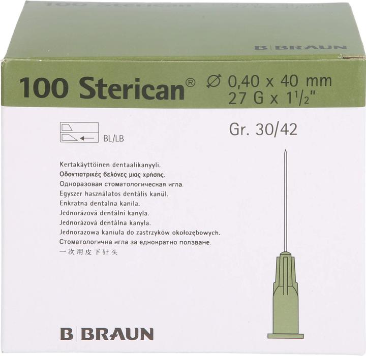 Produktbild B.Braun Nadel Dent 27G 0.4 x 40mm grau Luer, 100 Stück