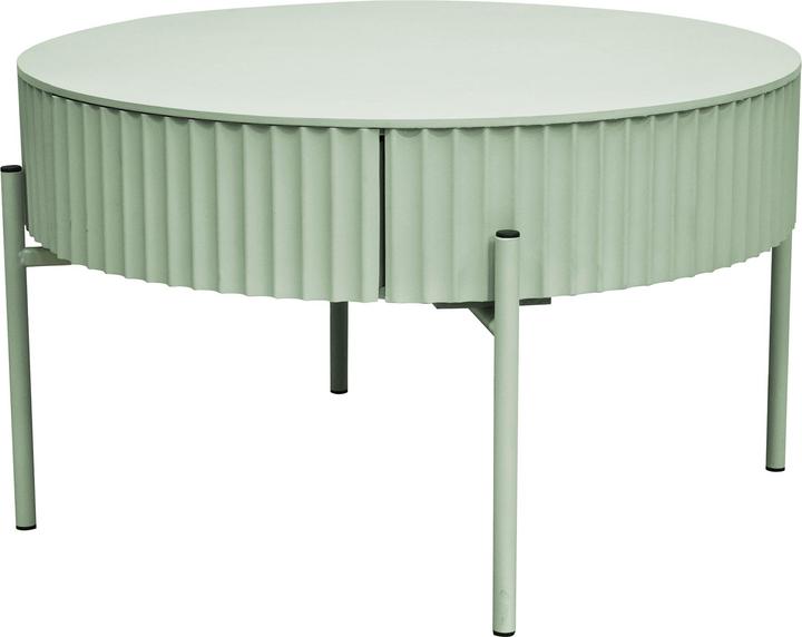 En.Casa Couchtisch Rill mit Schublade 36xØ60 cm Mintgrün