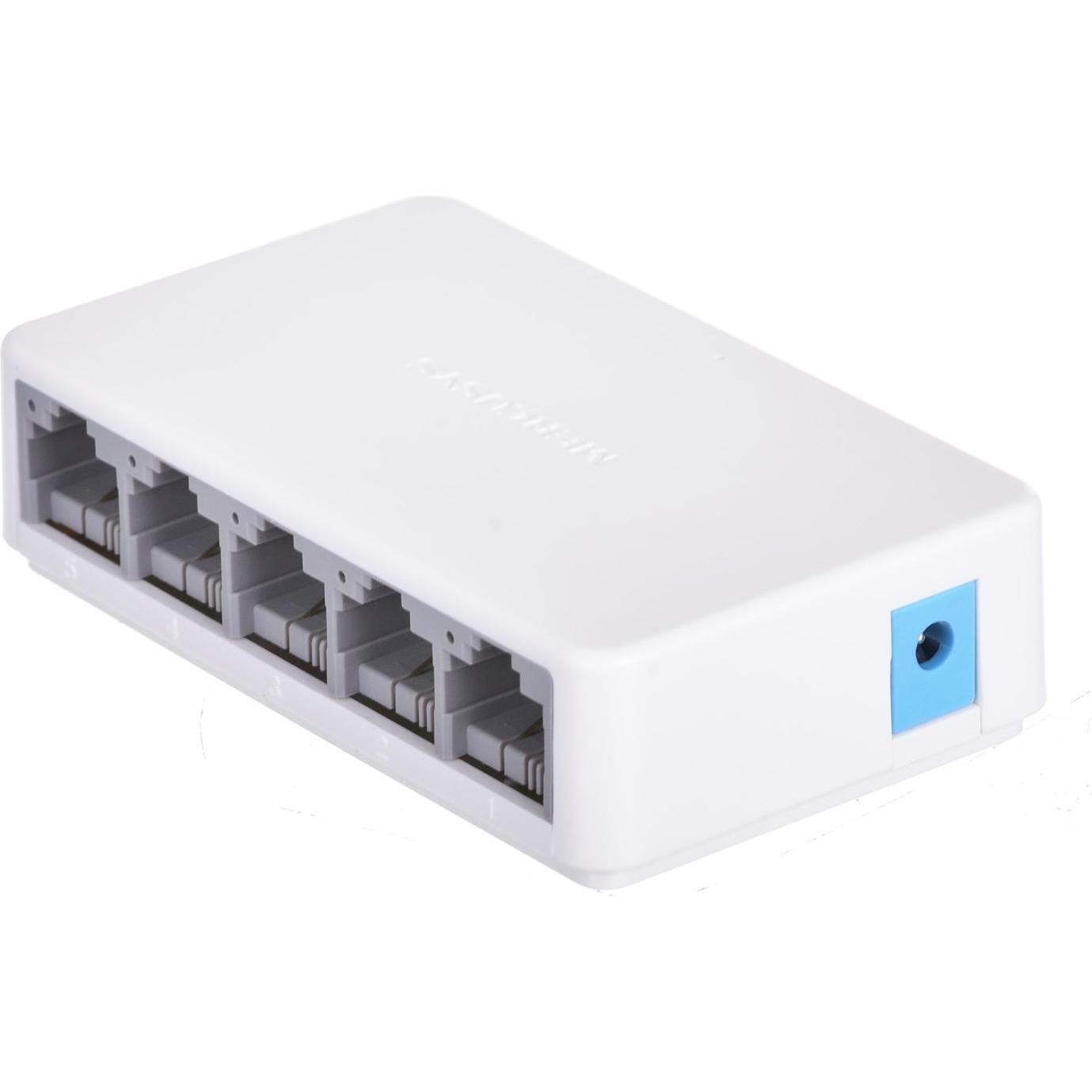 Mercusys MS105 Netzwerk-Switch Fast Ethernet (10/100) (5 Ports), Netzwerk Switch, Weiss
