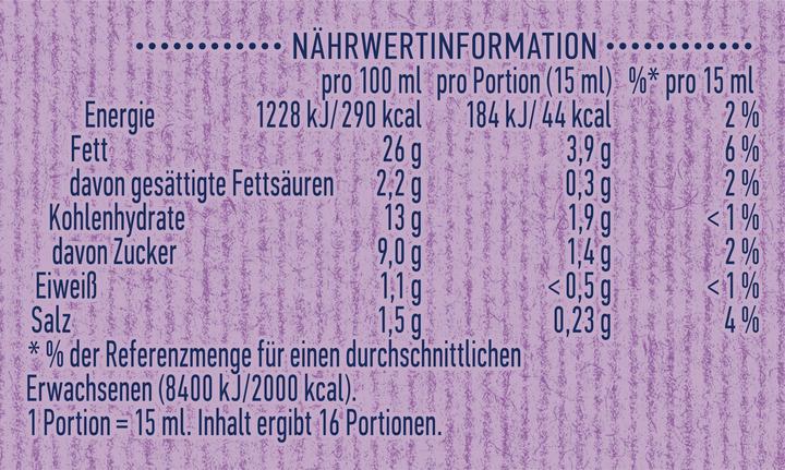 Nährwerte und Zutaten Hellmann's Garlic Herb (293 g)
