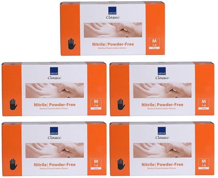 Produktbild Abena 15x Nitril Handschuhe klassische Powderwij Grösse M schwarz 100. (M)