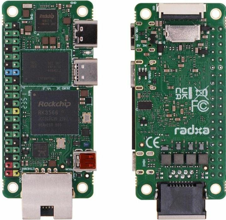 Actual product image Radxa Zero 3E, Header mounted, 2GB DDR4