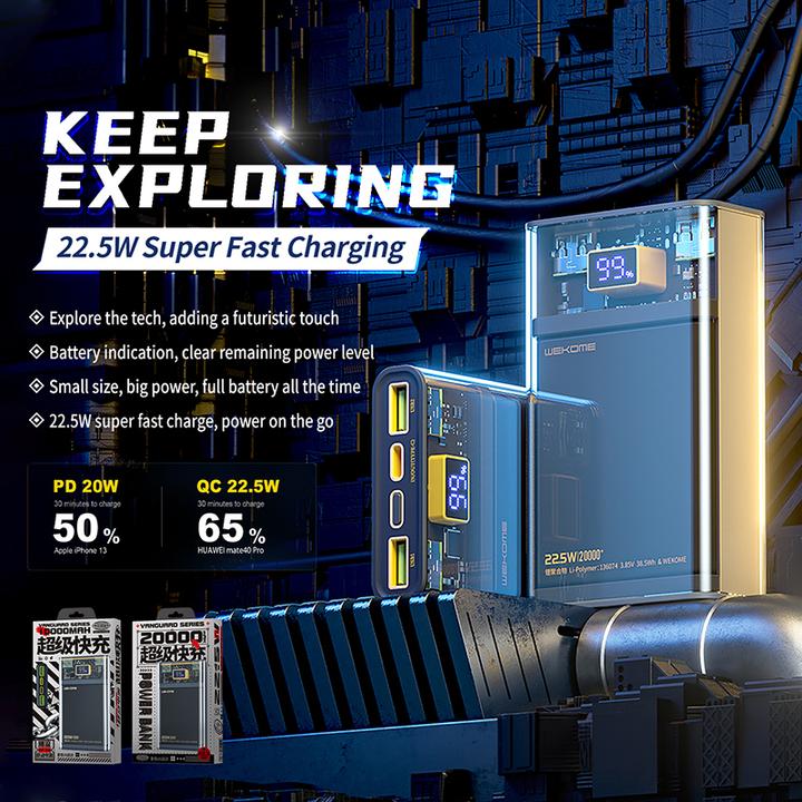 Produktbild Wekome Power bank Super Charging PD (10000 mAh, 20 W, 55 Wh)