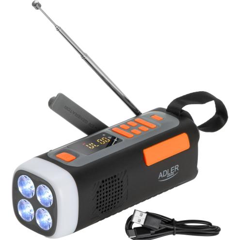 Adler AD 1920 Parnesajams radio-lukturis ar dinamo funkciju AD 1920 (5905575910714) (FM), Radio