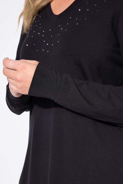 Produktbild Miamoda Langarmshirt, Classic Fit, Glitzersteinchen (50)