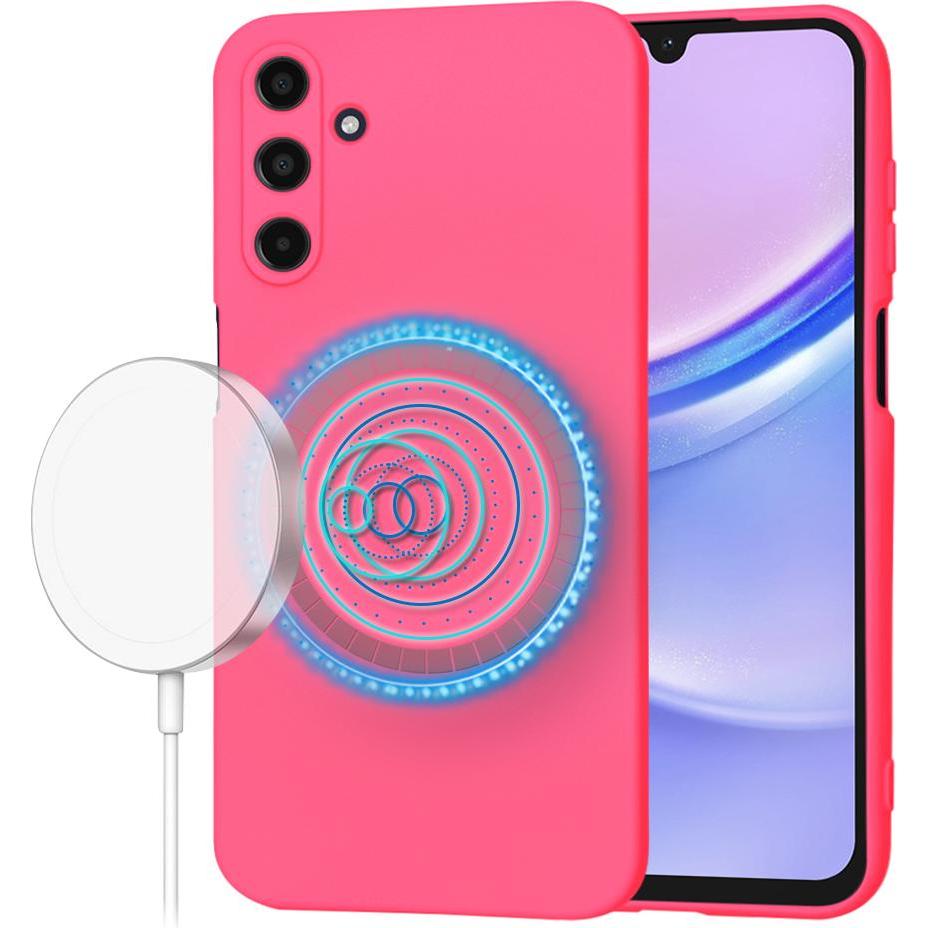 Techsuit - SoftFlex MagSafe - Samsung Galaxy A15 4G / A15 5G - Hot Pink (Samsung Galaxy A15), Cover smartphone, Pink