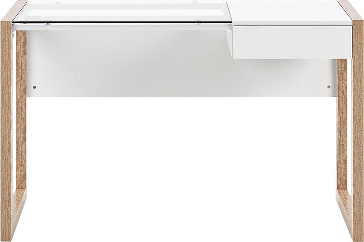 Image du produit Beliani Bureau blanc / bois clair 120 x 60 cm JENKS (120 x 60 x 75 cm)