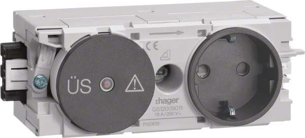 Produktbild Hager TEH GS12009011 Steckdose/Feinschutz Wago C-Profil gschw